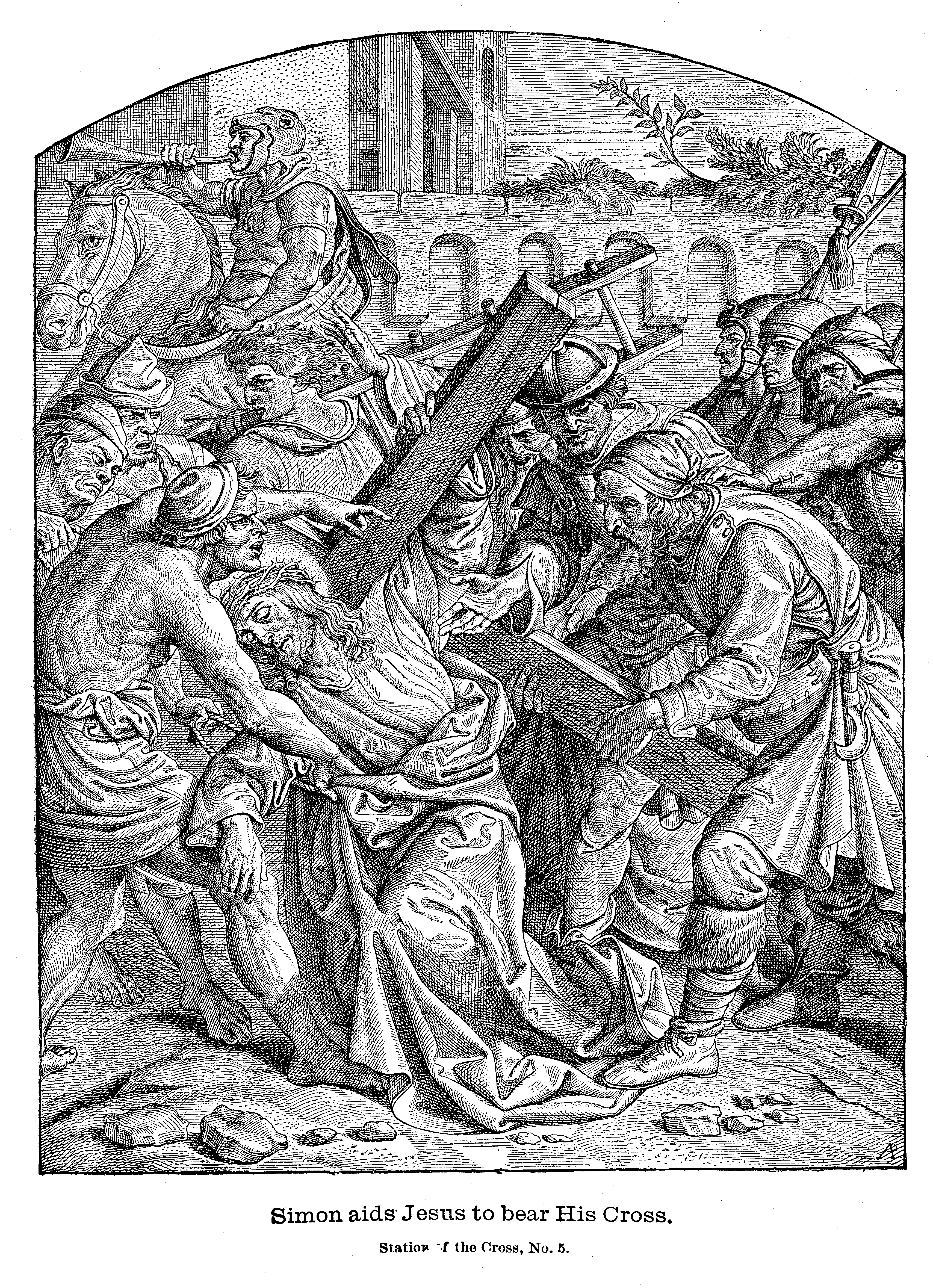 Fifth Station Simon Helps Jesus Carry His Cross